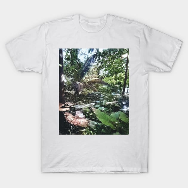 colorized vintage photo of tropical plants T-Shirt by In Memory of Jerry Frank